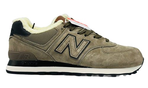 New Balance 574 Olive With Fur