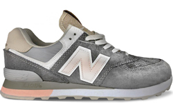 New Balance 574 Серые с розовым