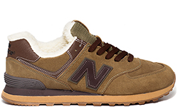 New Balance 574 light brown с мехом