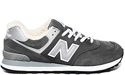 New Balance 574 серые замшевые с мехом