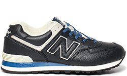 New Balance 574 синие кожаные с мехом