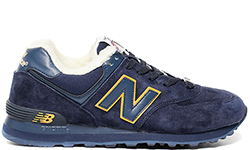 New Balance 574 Синие с желтым с мехом
