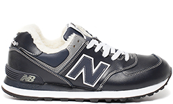 New Balance 574 темно-синие с мехом
